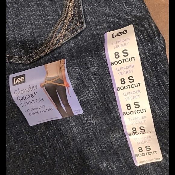 Lee Slender Secrets Stretch Jeans Bootcut Size 8 Short Mid-rise Fit - Picture 10 of 16